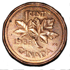 Canada 1983 Far Beads 1 Cent Copper One Canadian Penny Coin