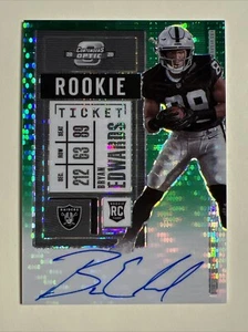 2020 Panini Contenders Ottica/27 Pulsar Verde AUTO #130 Bryan Edwards Raiders RC - Foto 1 di 3