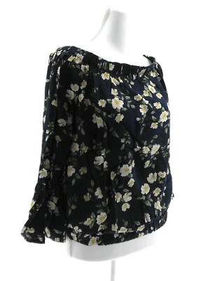 Blusa para mujer Passport azul manga 3/4 fuera del hombro cuello pulóver talla 1X Foto 1 de 4