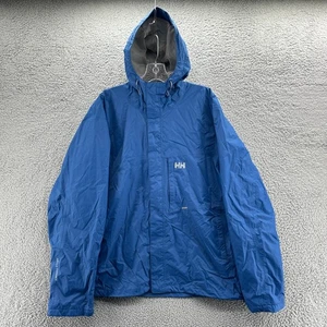 Giacca Helly Hansen uomo grande L blu full zip impacchettabile impermeabile antipioggia - Foto 1 di 14