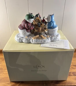 LENOX Lynn Bywaters Lumber Jack And Jill Snowman Figurine With Box & Certificate - Picture 1 of 7