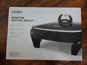 Sartén eléctrica cubierta antiadherente Cooks control de temperatura 12x12 negra  - Imagen 1 de 10