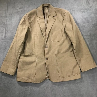 Duluth Trading Presentation Jacket Blazer Mens Large Khaki Fire Hose Canvas - Image 1 of 4