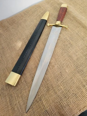 Molinete Arkansas palillo de dientes cuchillo fijo 13" hoja de acero al carbono mango de madera marrón Foto 1 de 4