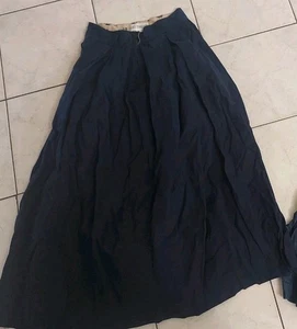 Ladies French Connection blue Skirt Long Peasant VNTG Modest Pleated Belt Loops - Picture 1 of 6
