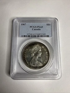 1967 Canada Silver Dollar S$1 PCGS PL 66 | Beautiful Toning | Great Coin * A12 - Picture 1 of 4