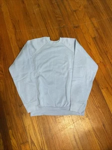 Vtg 80s Blue Blank Raglan Tultex Sweatshirt Crewneck USA NEW - Picture 1 of 3