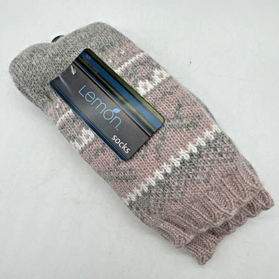 NEW Lemon Women's Plush Pink & raGy Slipper Socks O/S Oxford L-2062 Soft - Image 1 of 4