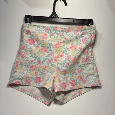 Pantalones cortos de mezclilla florales divididos H&M para mujer talla 4 multicolor Foto 1 de 4