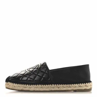 NUEVO EN CAJA Chanel Alpargatas Acolchadas Piel de Cordero Negras Talla 36 Talla 6 Foto 1 de 4