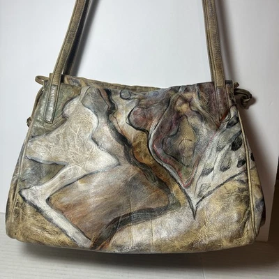 Bolso Bandolera Jane Yoo Usable Arte Pintado y Firmado a Mano Cuero Foto 1 de 4