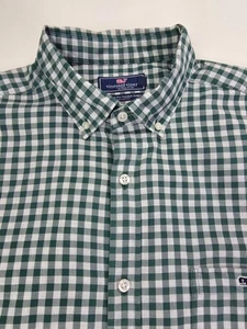 Camisa Vineyard Vines Calce Clásico Talla XL Para Hombres Verde Blanco Cuadros Logo Tucker - Imagen 1 de 11