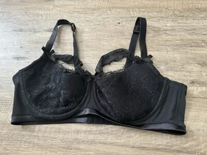 Cacique Black Mesh Lace Accent Underwire Women's Bra Size 44DD - Picture 1 of 7