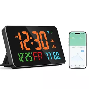 WiFi Digital Wall Clock with Dual Alarm with 7.48" Large LED Screen App Control - Picture 1 of 14