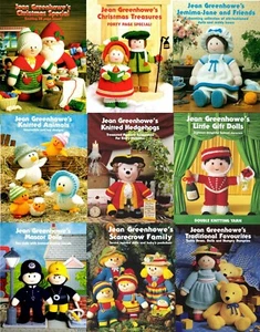 Set of 9 of Jean Greenhowe's most popular toy and doll knitting pattern booklets - Picture 1 of 10