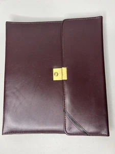Vintage Cambridge Faux Leather Brown Burgundy Portfolio Binder Folder - Picture 1 of 14