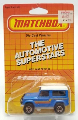 Matchbox 1987 LAND ROVER 90 NINETY (Blue, 1987) New Old Stock MB35 1:60 NOS - Image 1 of 4