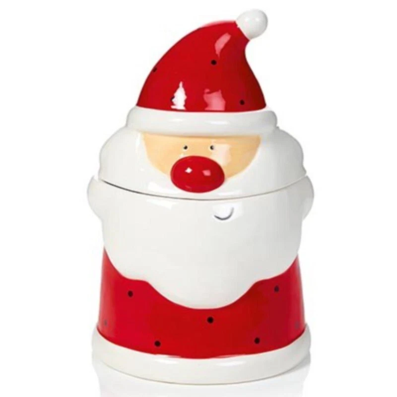 Christmas Tableware Red Jingle Santa Father Christmas Shaped Cookie Jar - Image 1 of 2