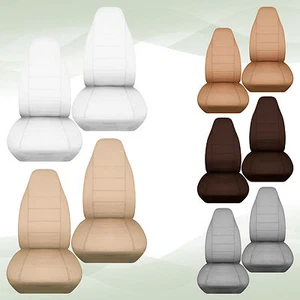 Front set CAR SEAT covers fits jeep wrangler YJ-TJ-LJ-JK cotton solid 23 colors - Foto 1 di 31