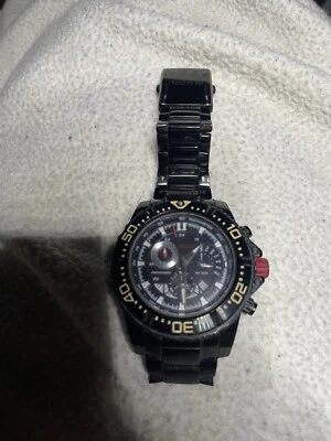 REDLINE Hombre COMPRESOR 316L 10 ATM Rojo Negro Dial Buzos Bisel Cronógrafo X2  Foto 1 de 4