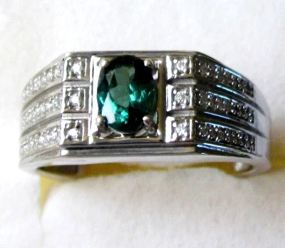 Anillo de apatita del Océano Índico / tamaño 12 / plata de ley 925 / 1 quilate 8 g Foto 1 de 4