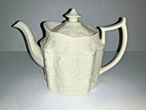 Tetera CREMA Marfil Vintage con Tapa Marcada I. GODINGER & Co Hoja Elevada, Flor - Imagen 1 de 8