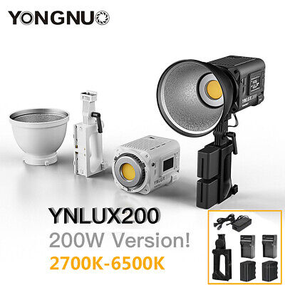 YONGNUO YNLUX200 200W Bi-color LED Video Light 2700K-6500K +Handle Power Adapter • 39.54€