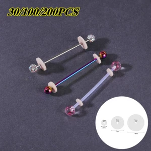 30/100/200Pcs Silicone Piercing Healing Discs for Ear Lip Nose Fixed Ring Spacer - Picture 1 of 19