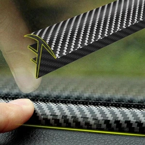 Rubber Carbon Fiber Car Dashboard Gap Filling Sealing Strip Accessories w/Tool - Afbeelding 1 van 11