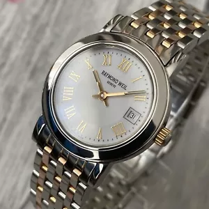 Raymond Weil Ladies Swiss Made White Dial Date Steel 25mm Case - Picture 1 of 8