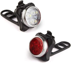 Set Luci LED Bici Ricaricabile USB Luminose Anteriori e Posteriori 650 mah Batteria Litio - Foto 1 di 6
