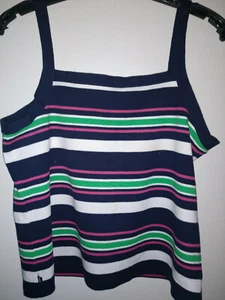 RALPH LAUREN SPRING SUMMER TOP BLUE,WHITE, GREEN, FUCHIA SIZE M - Picture 1 of 3