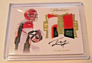 TYLER EIFERT 2016 FLAWLESS 3-COLOR GAME USED DUAL JERSEY AUTO 20/25 SIGNED CARD