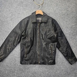Vintage Distressed Moto Jacket Men XS Black AEROPOSTALE Biker Faux Leather Biker - Imagen 1 de 16