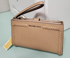 Michael Kors Jet Set Double Zip Mercer Pebble Leather DAMEN Handgelenktasche GELDBÖRSE - Bild 1 von 12