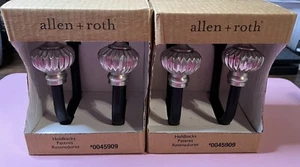 Allen + Roth Black Finish Holdback Tie Backs w/ Silver Ball Finials - 4 Total! - Picture 1 of 6