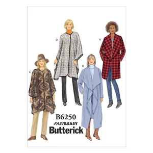 Butterick Fast & Easy CUCIRE PATTERN B6250 Misses giacca, cappotto e avvolgente - Foto 1 di 7