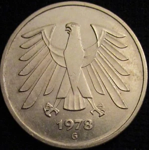 *GUTSE* ALEMANIA, REPUBLICA FEDERAL, 5 MARK 1978 G, CASI SIN CIRCULAR. - Imagen 1 de 2