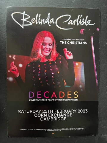 BELINDA CARLISLE - CHART TOPPING SINGER - SIGNED CONCERT FLYER Cover