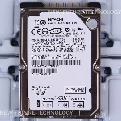 HITACHI HTS541680J9AT00 80 GB HDD 2.5" 8 MB 5400 RPM IDE Laptop Hard Disk - Image 1 of 2