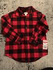 Boy’s Cat and Jack Dress shirt Size XS 4/5 Red and Black Checkered NWT