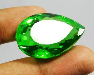 Topazio naturale 74,20 ct brasiliano VERDE pera TAGLIO pietra preziosa sfusa certificata - Foto 1 di 6