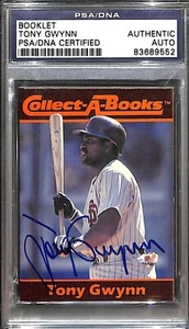 Tony Gwynn Signed 1990 Collect-A-Books Baseball Card PSA/DNA Gem Mint 10 Auto'd - Picture 1 of 12