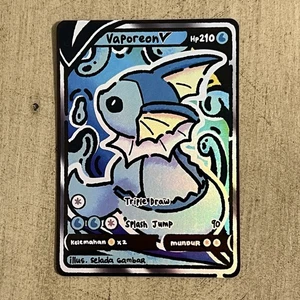 Vaporeon V Selada Gambar Spektrum Evolusi V3 Fan Art Card Non TCG Eeveelutions - Picture 1 of 2