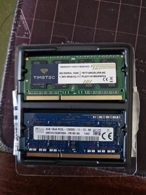 2 × Rams Timetec 8GB DDR3L 1600MHz RAM & SK Hynix 4GB 1Rx8 PC3L-12800S-11-13-B4 - Image 1 of 4