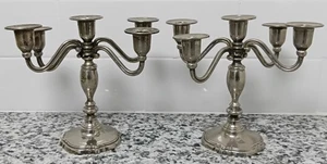 PAAR ANTIK STIL VERSILBERTE KERZENLEUCHTER - Bild 1 von 6