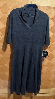 Vestido Suéter R&K Gris Midi Talla L Manga Larga Foto 1 de 4