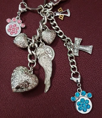 Cartera Kathy Van Zeeland FOB Dijes Llavero Ángel Cruz Loro Corazones Regalo Foto 1 de 4