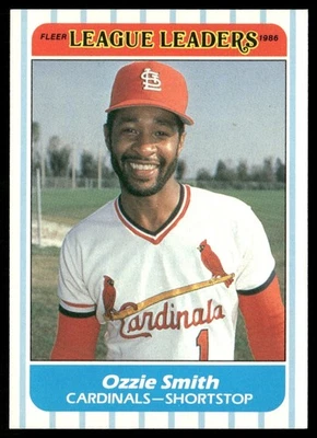 1986 Fleer League Leaders #42 Ozzie Smith - Image 1 of 2