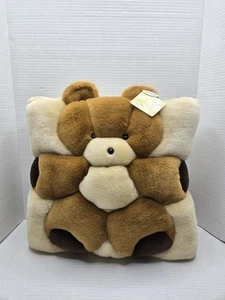 Vintage T.W.I.E Ultra Plush Bear Pillow Beige Brown Tan Teddy Bear Stuffed Anima - Picture 1 of 8